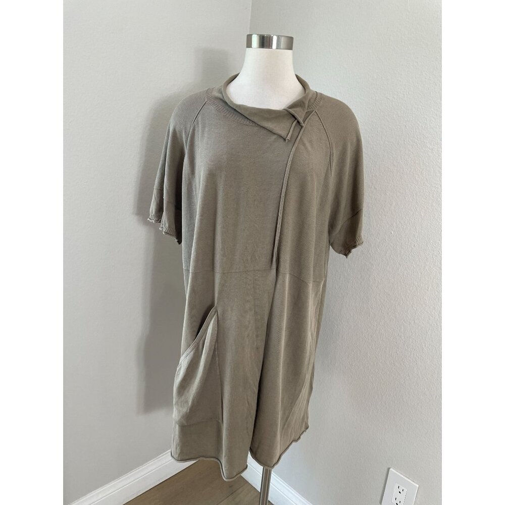 Oska‎ Womens 2 Tunic Top Beige Short Sleeve Shirt Lagenlook 8/10 US